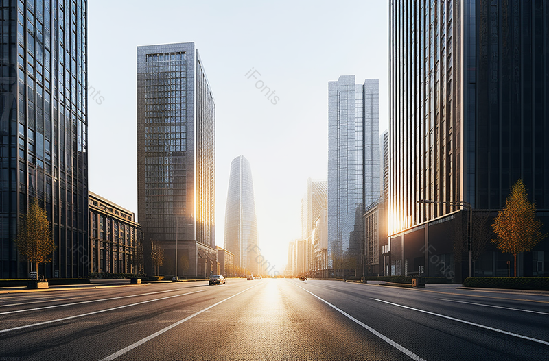 天空下旁边有大楼的路口,高清,摄影图,摄影图片,图片大全,摄影图免费下载